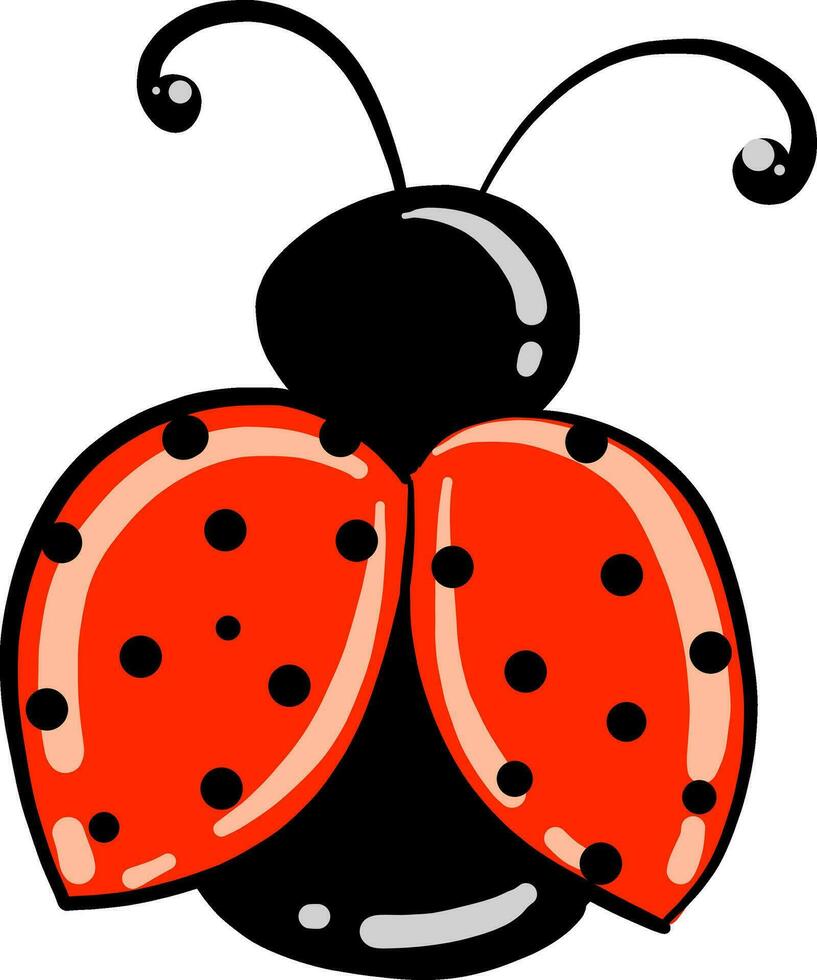 Red ladybug, illustration, vector on white background