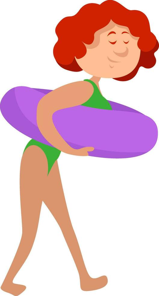 Girl on a vacation, illustration, vector on white background