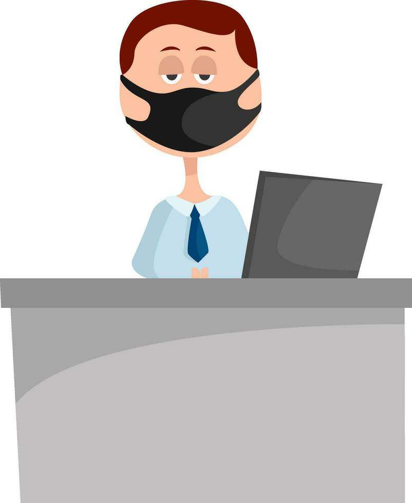Bank employee, illustration, vector on white background