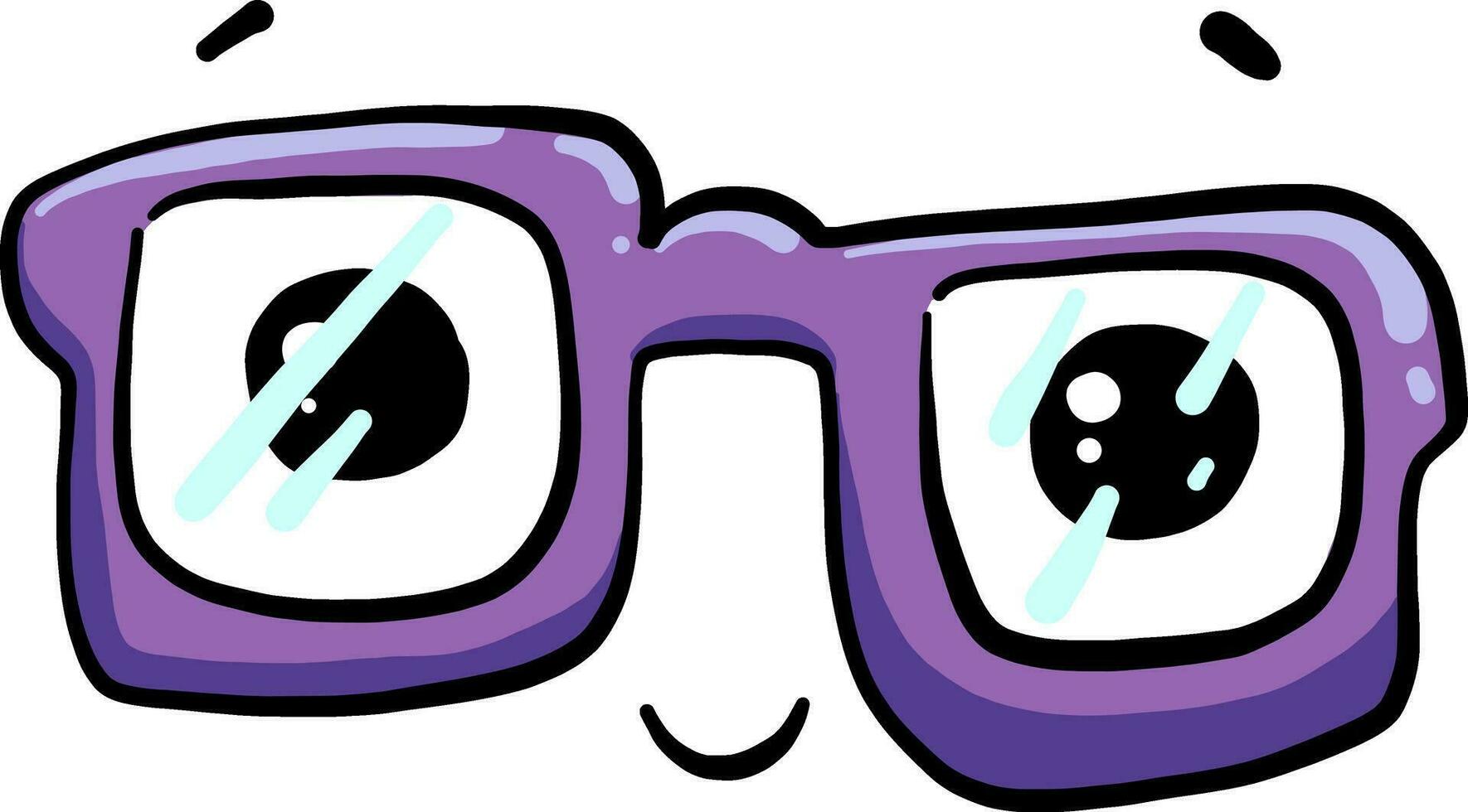 púrpura anteojos, ilustración, vector en blanco antecedentes