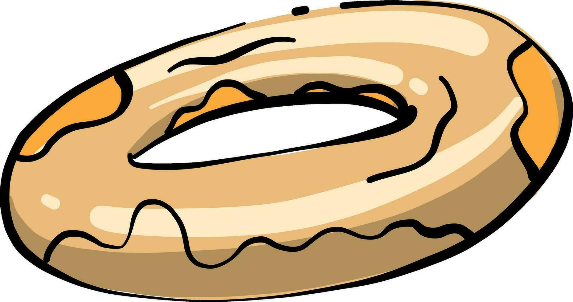 Delicious bagel, illustration, vector on white background