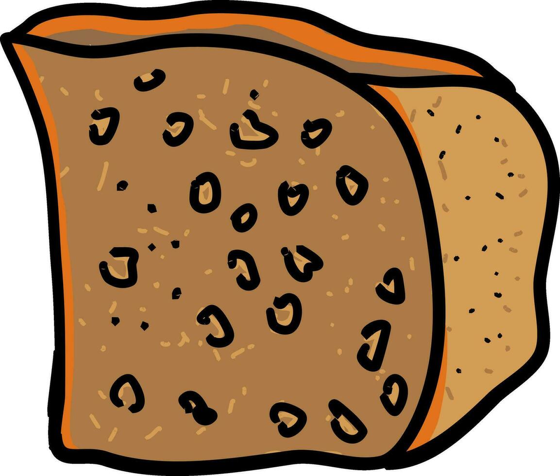 Cornbread bread flat, illustration, vector on white background.