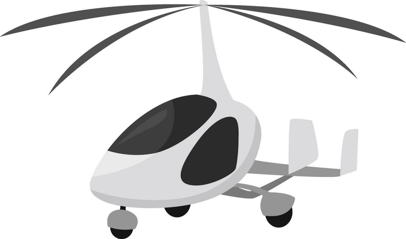 White helicopter, illustration, vector on white background