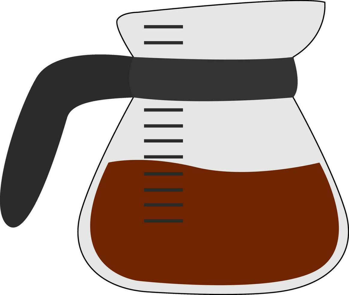 Coffee glass pot, illustration, vector on white background.