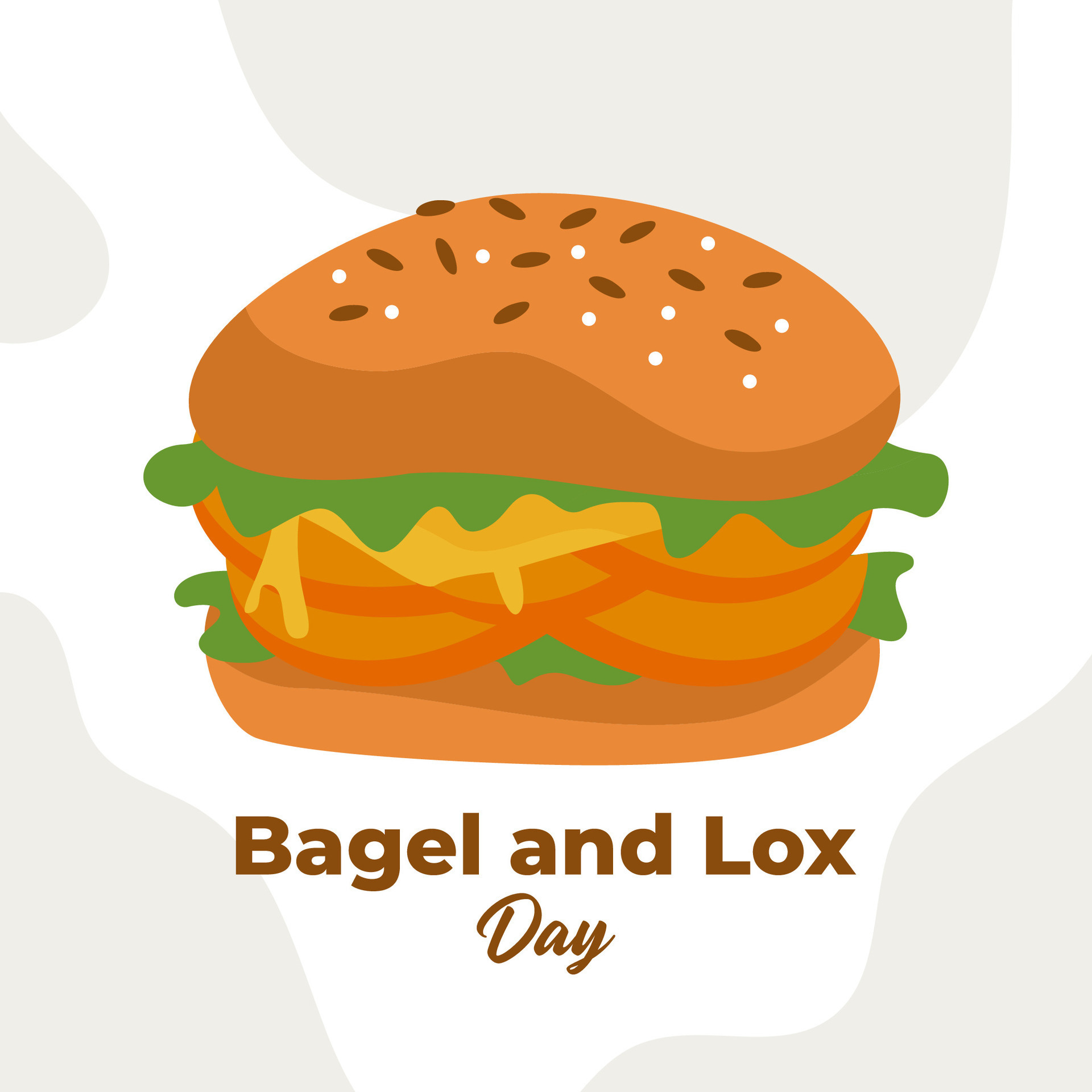 Vector illustration Bagel and Lox Day. Bagel and Lox Day illustration