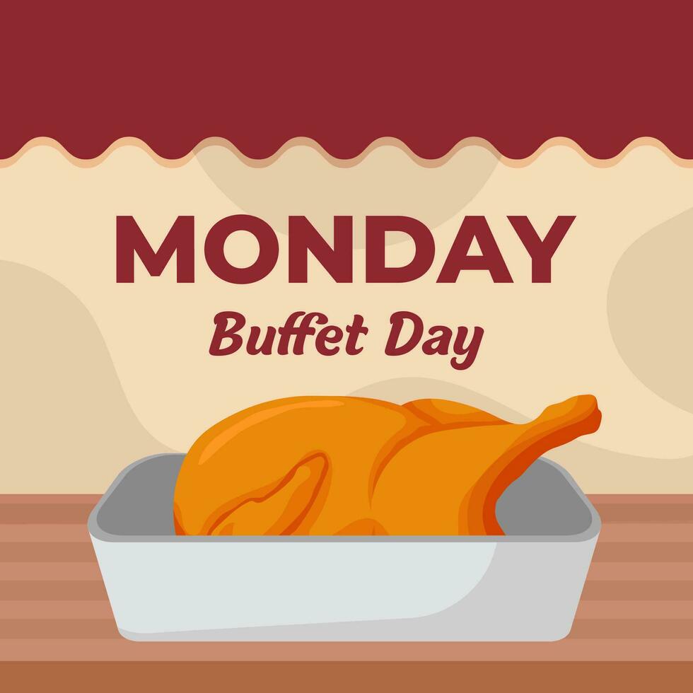 Vector illustration Monda Buffet Day. Buffet Day illustration vector background. Vector eps 10
