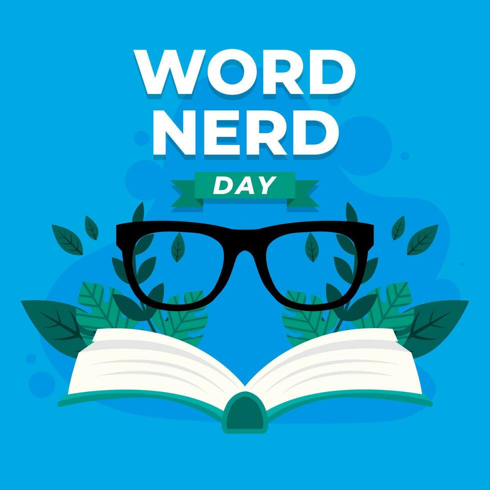 Vector illustration Word Nerd Day. Word Nerd Day illustration vector background. Vector eps 10