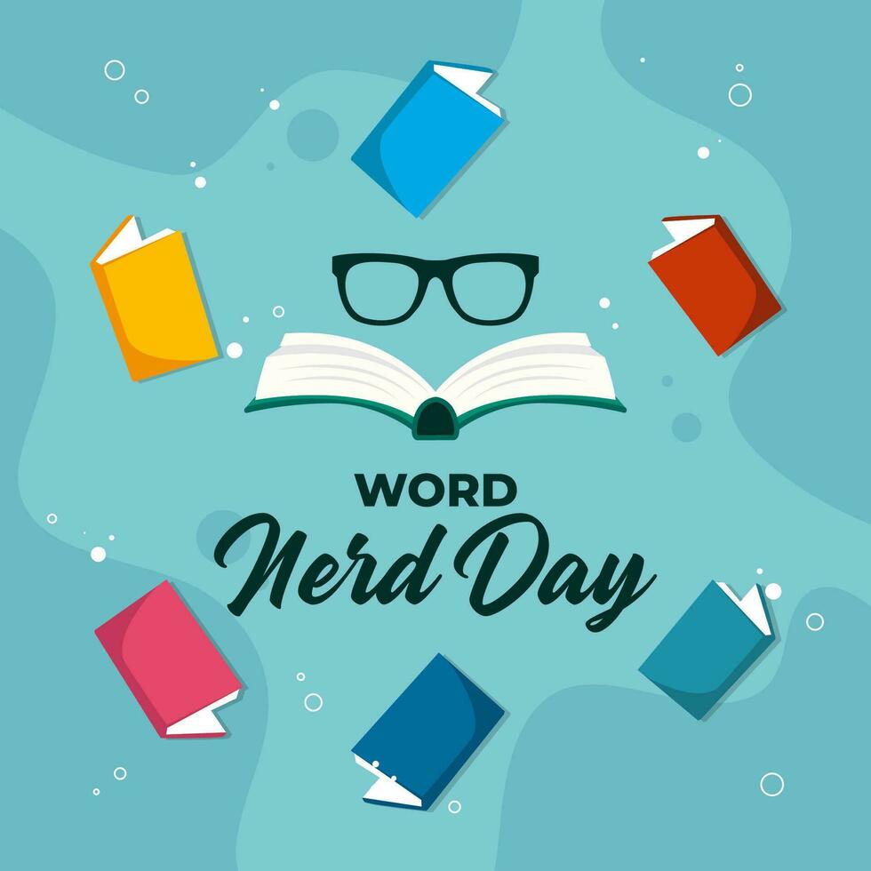 Vector illustration Word Nerd Day. Word Nerd Day illustration vector background. Vector eps 10