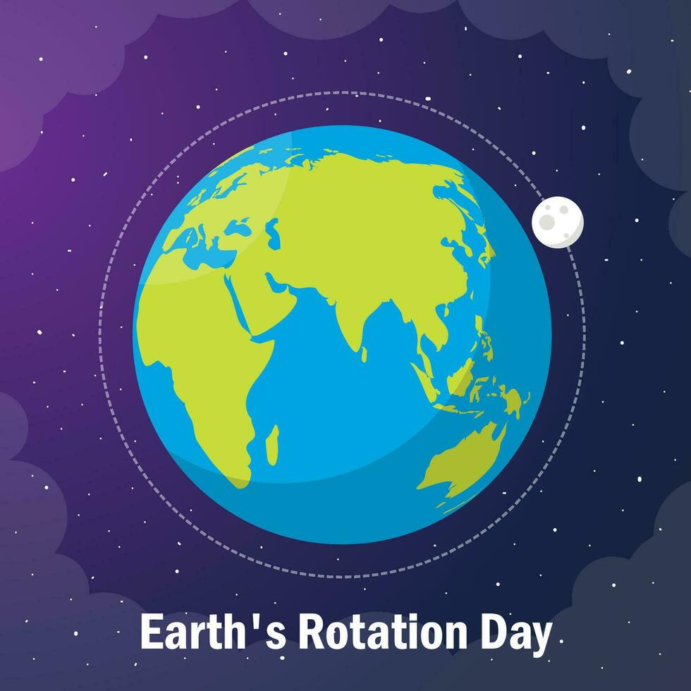 Vector illustration Earth's Rotation Day. The Day of Earth's Rotation Day illustration vector background. Vector eps 10