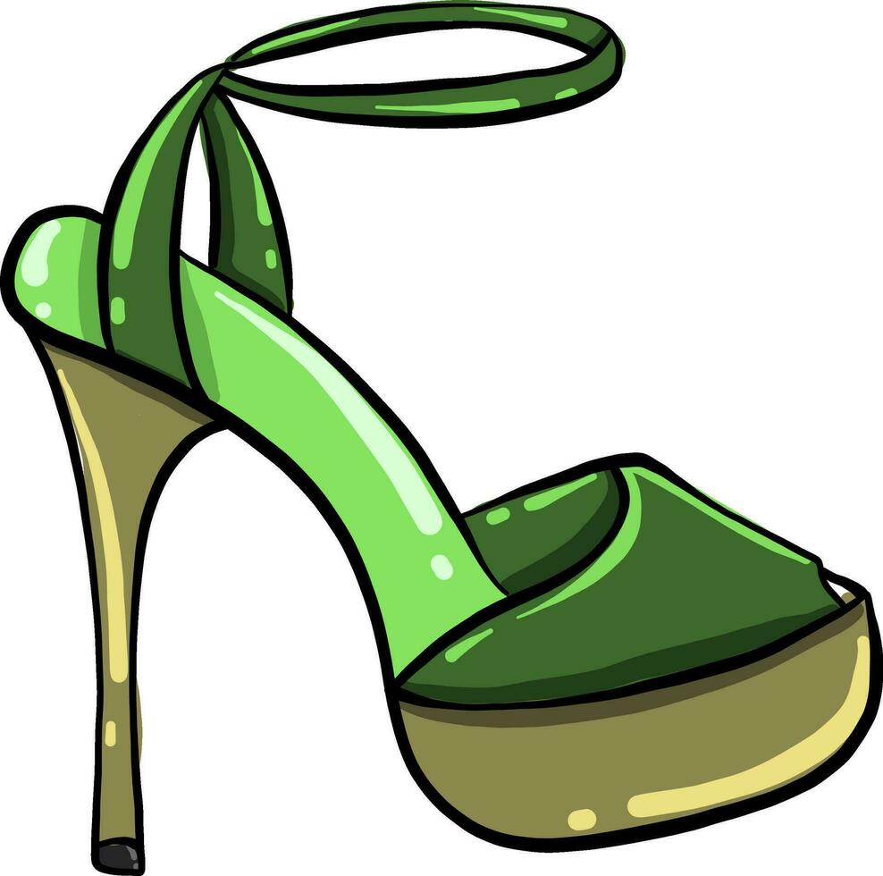 verde tacones, ilustración, vector en blanco antecedentes