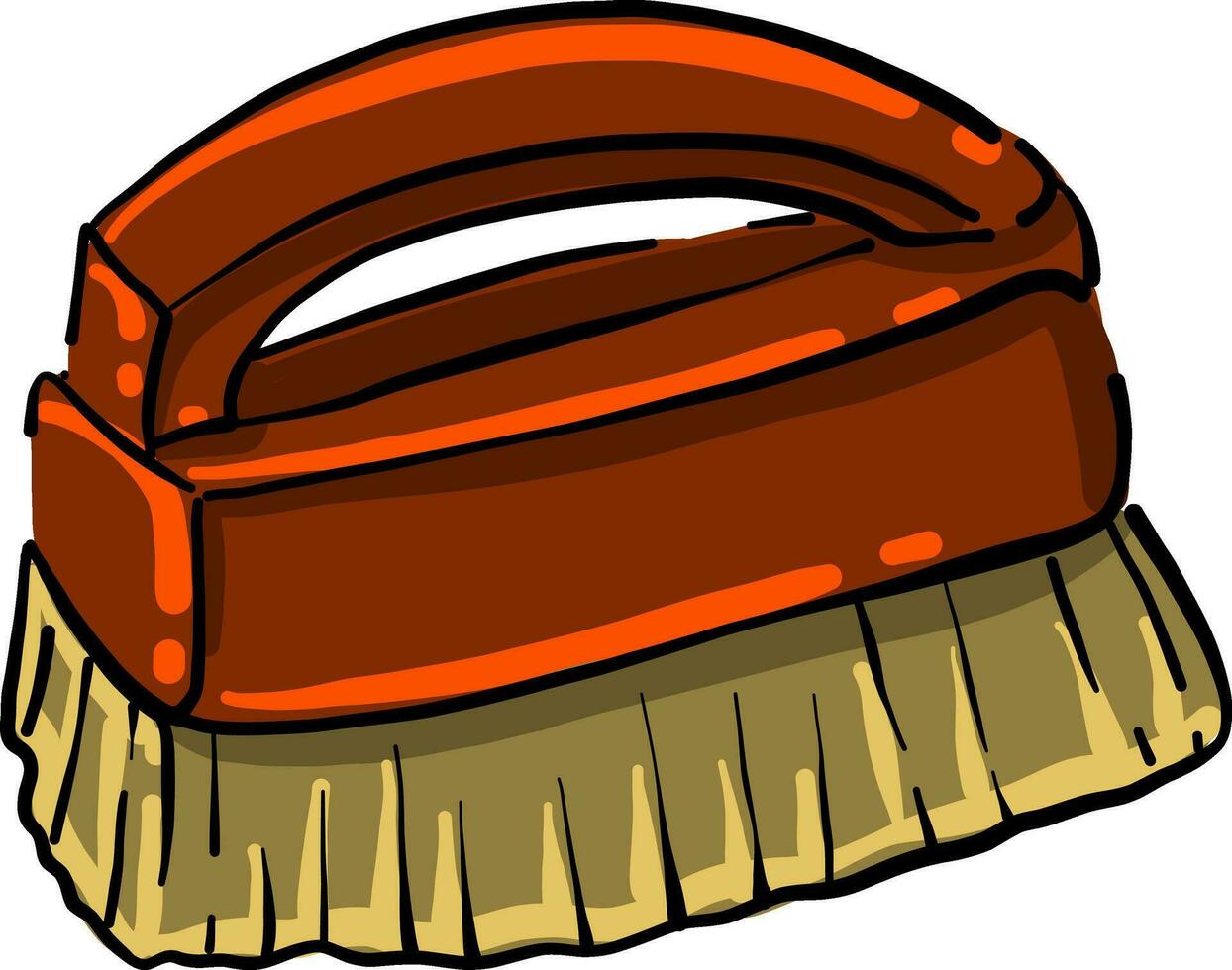 Brush for floor cleaning, illustration, vector on white background