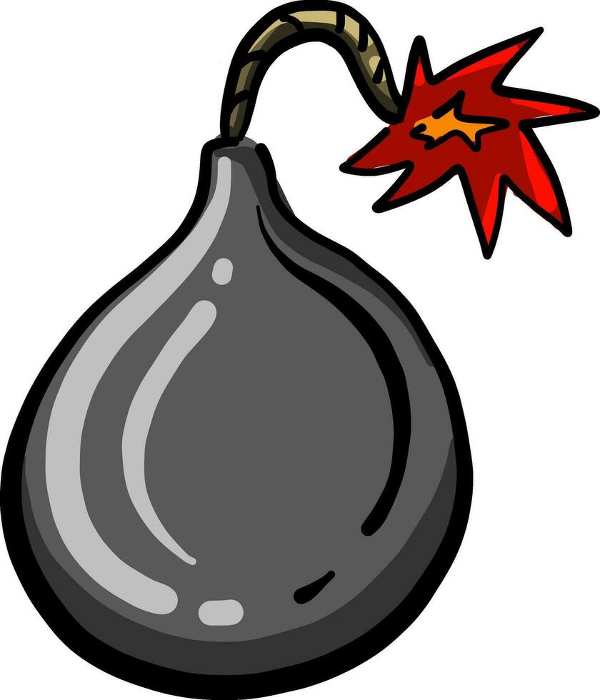 Big bomb, illustration, vector on white background