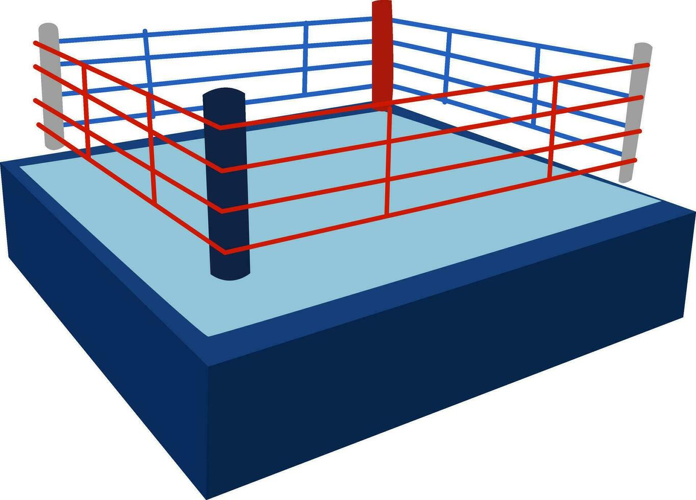 Boxing ring, illustration, vector on white background