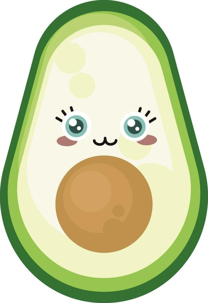 Cute baby avocado, illustration, vector on white background