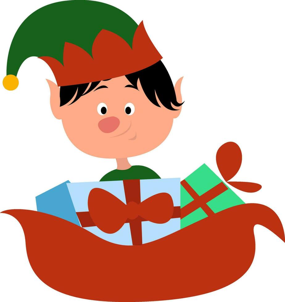 Christmas presents, illustration, vector on white background.