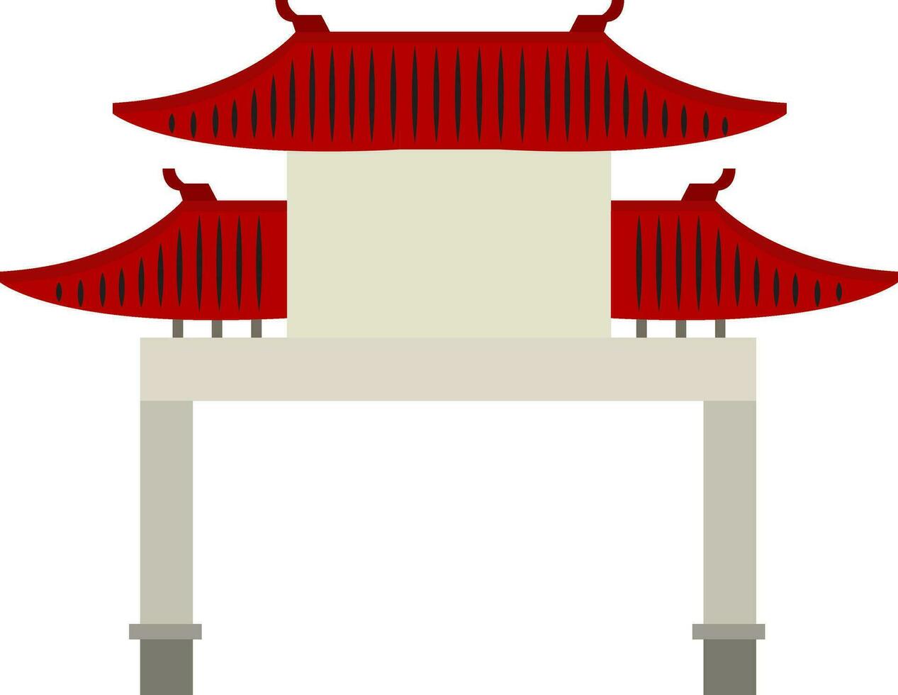 Chinese gate, illustration, vector on white background.