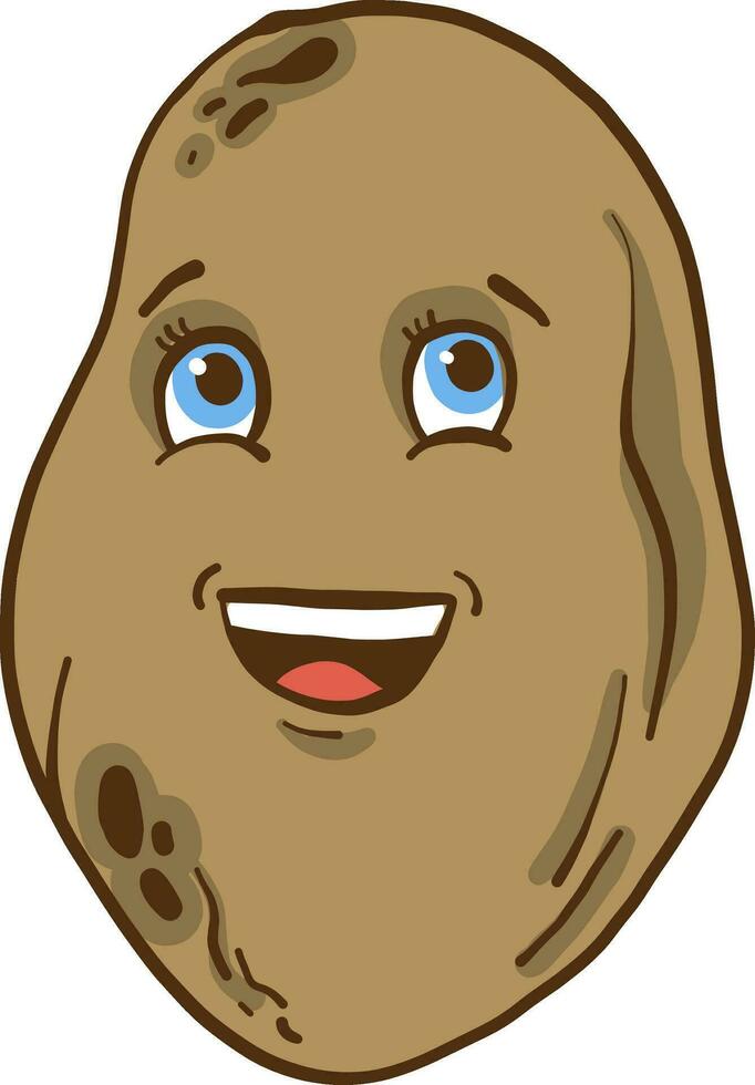 Happy potato, illustration, vector on white background