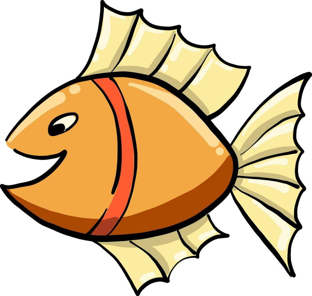 Orange fish, illustration, vector on white background