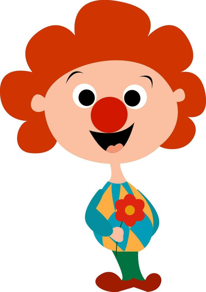 Little clown, illustration, vector on white background.