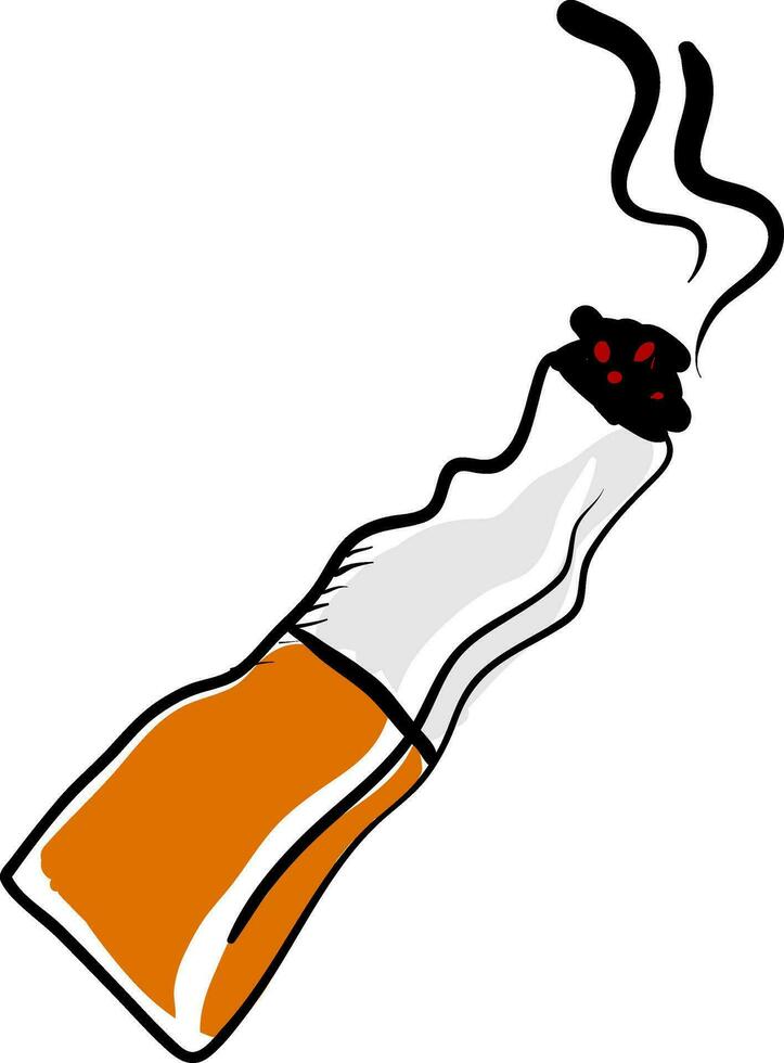 Fat cigarette, illustration, vector on white background.