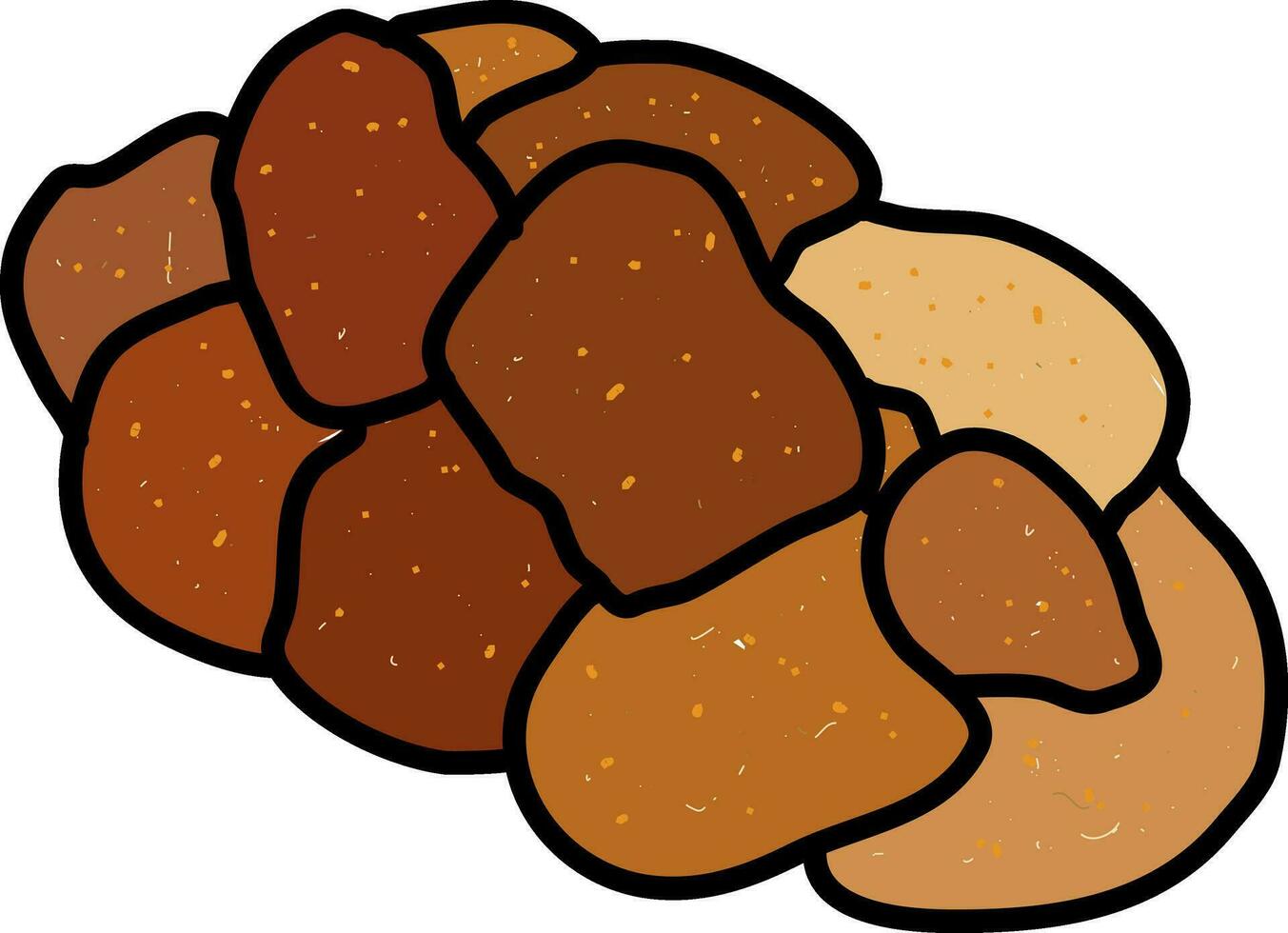 Challah bread, illustration, vector on white background.