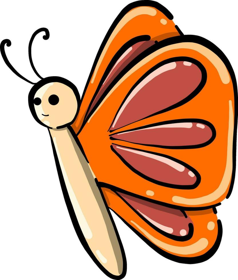 Baby butterfly, illustration, vector on white background