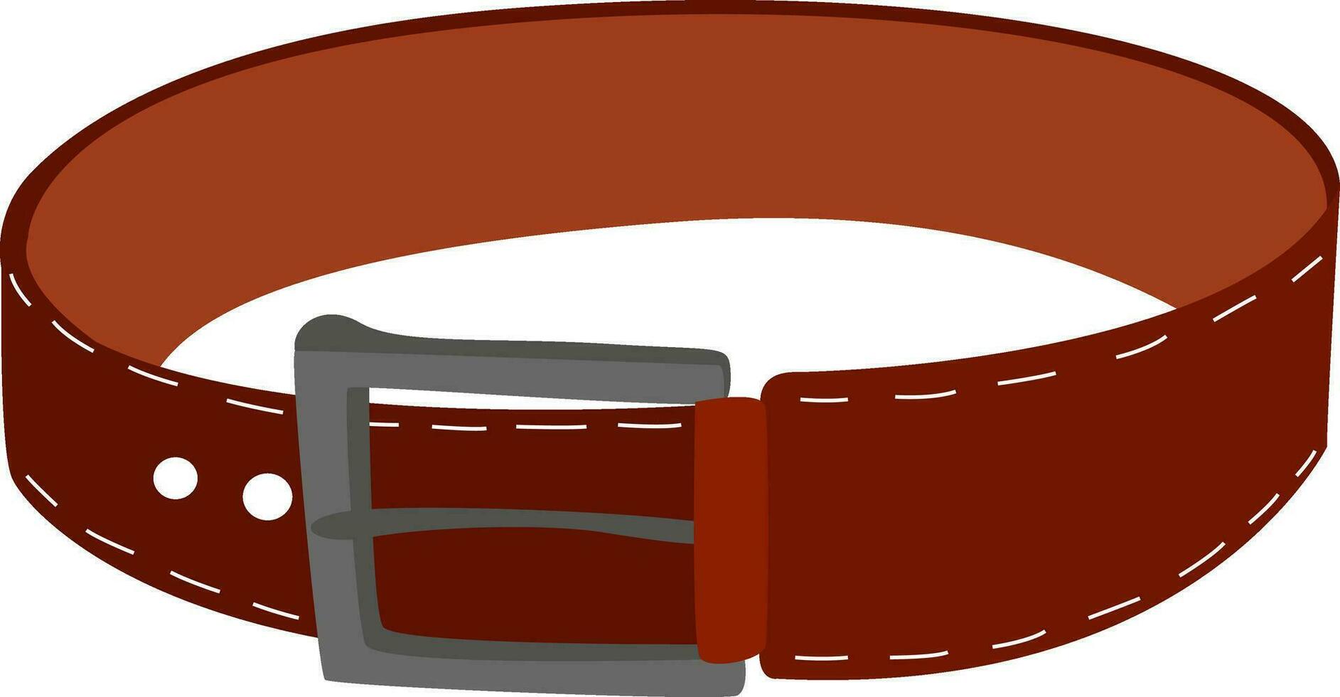 Leather belt, illustration, vector on white background