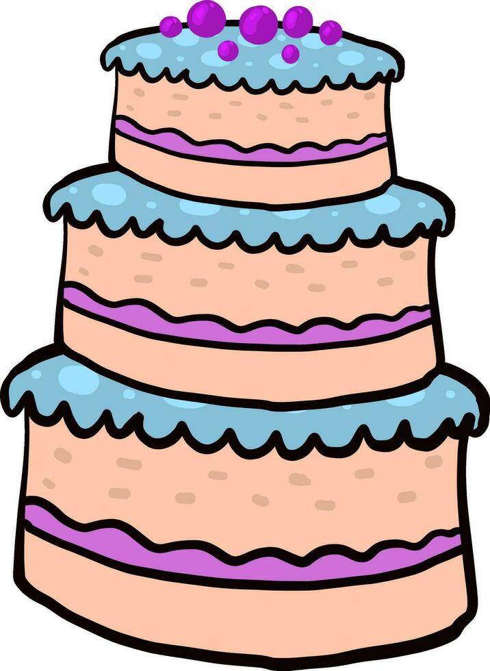 Big wedding cake, illustration, vector on white background