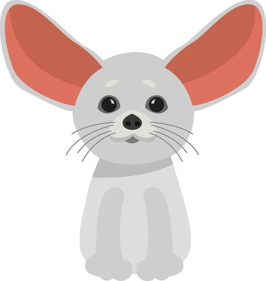 Fennec fox, illustration, vector on white background