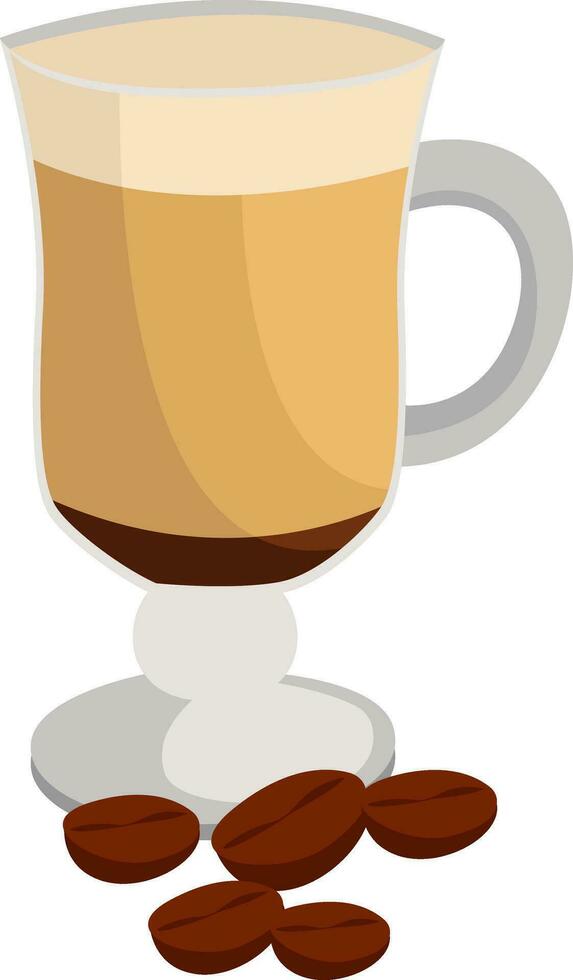 Delicious cappuccino, illustration, vector on white background