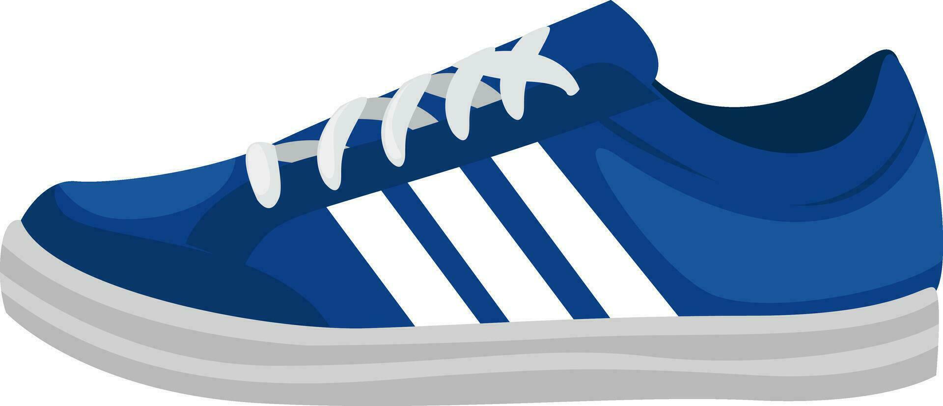 Blue sneakers, illustration, vector on white background