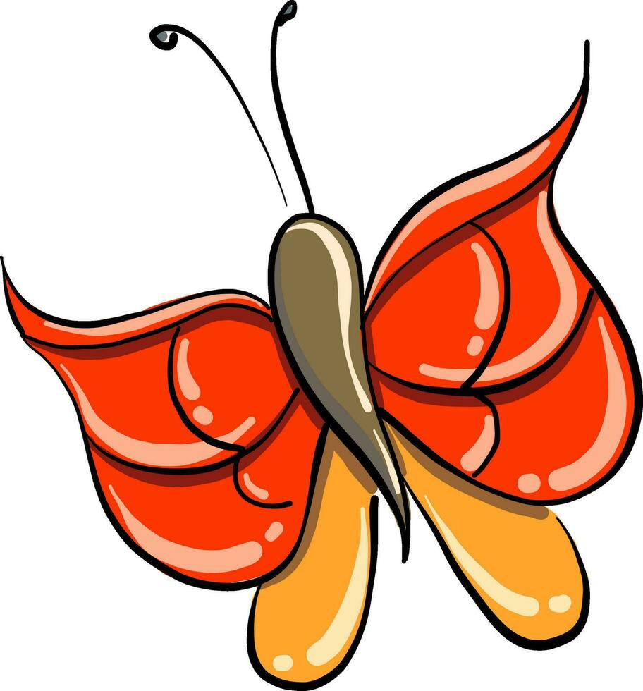 hermosa mariposa, ilustración, vector sobre fondo blanco