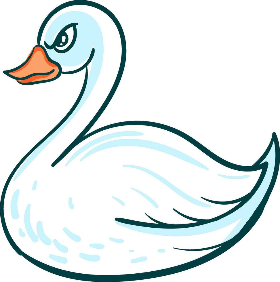 enojado cisne, ilustración, vector en blanco antecedentes