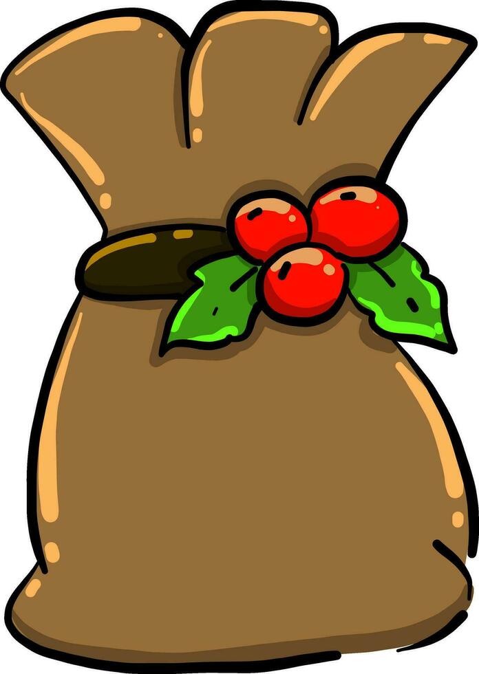 Toy bag, illustration, vector on white background
