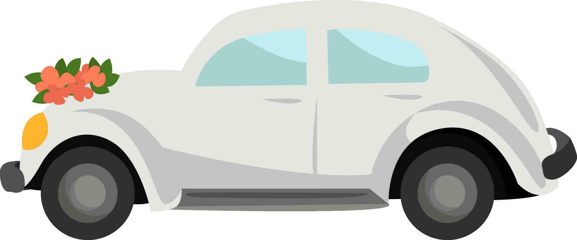 White car, illustration, vector on white background