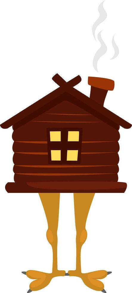 Hut with chicken legs, illustration, vector on white background