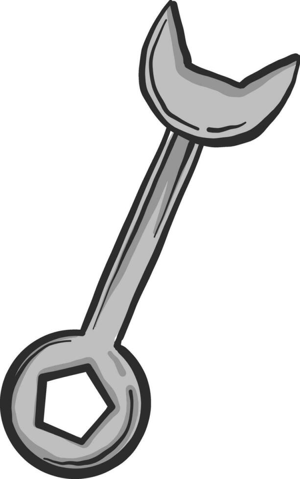 Interesting wrench, illustration, vector on white background
