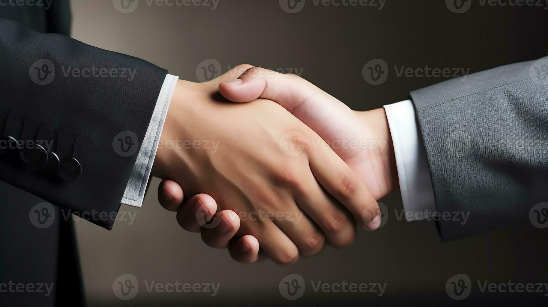 AI generated Handshake between two businessmen signifies successful agreement. Generative AI photo