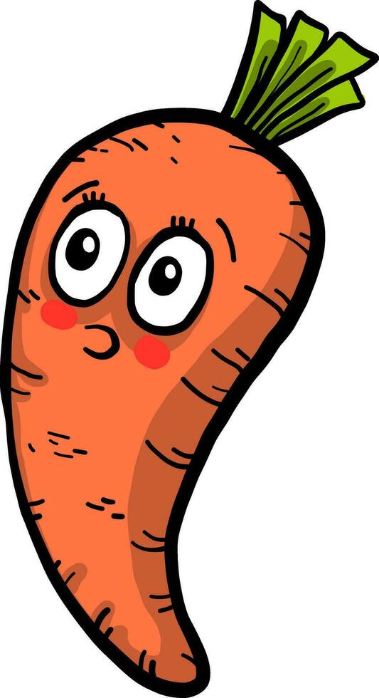 Worried carrot, illustration, vector on white background