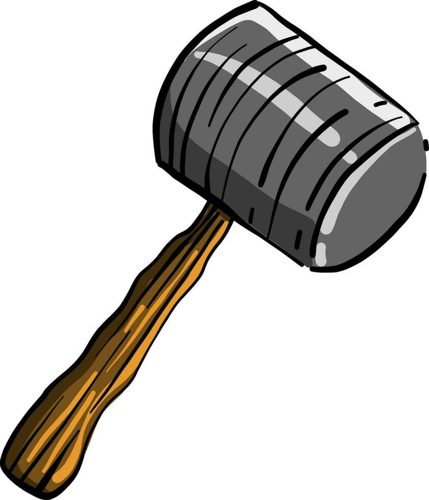 Hammer of steel, illustration, vector on white background