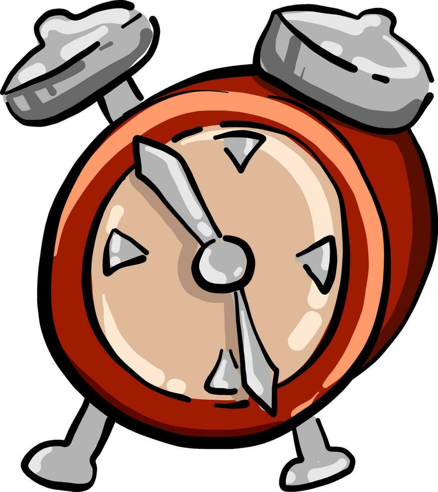 Red alarm clock, illustration, vector on white background