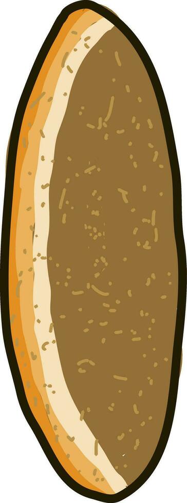 Small bread, illustration, vector on white background.