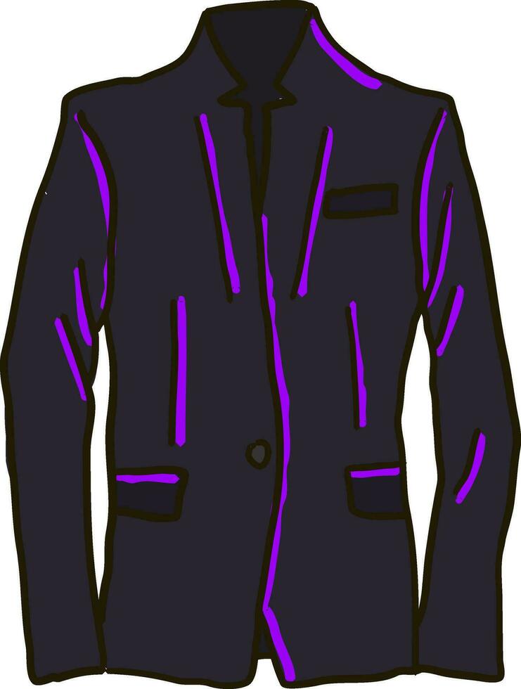 Chaqueta morada, ilustración, vector sobre fondo blanco.