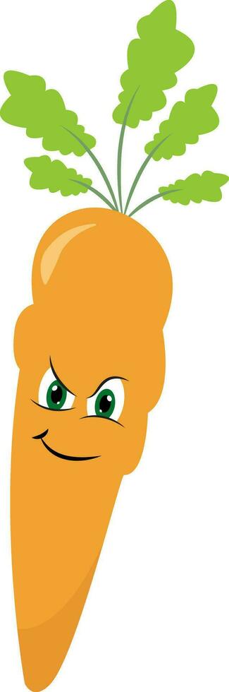 Cool carrot, illustration, vector on white background.
