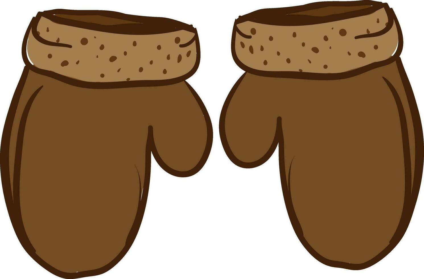 Brown mittens, illustration, vector on white background.