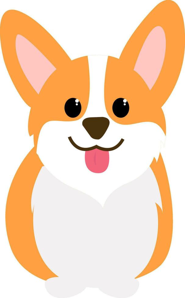 Corgi dog, illustration, vector on white background.