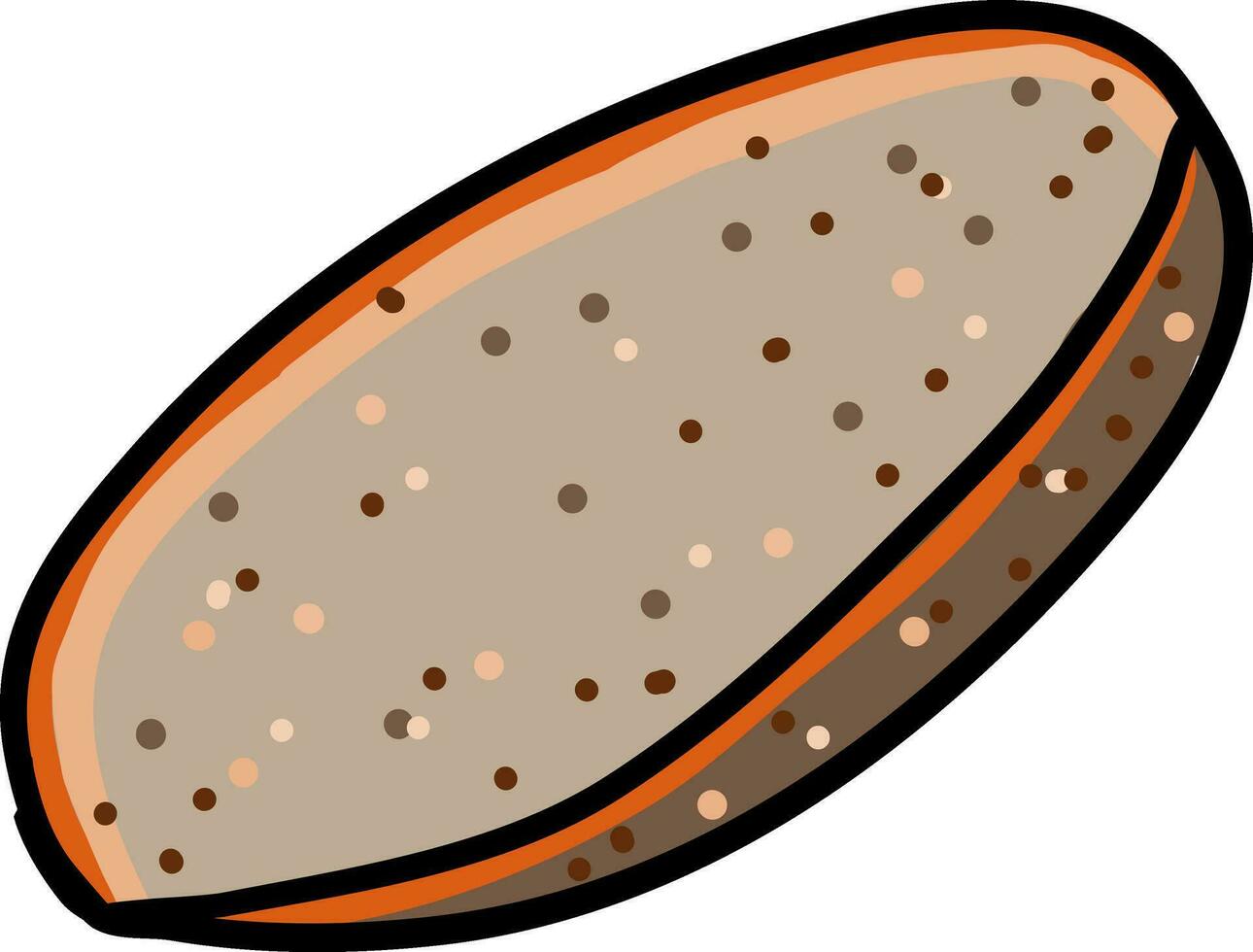 Flat bread drawing, illustration, vector on white background.