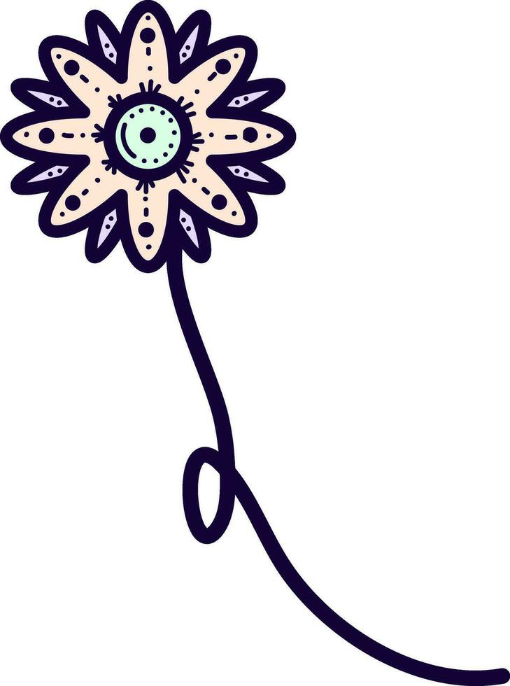 Flower balloon, illustration, vector on white background