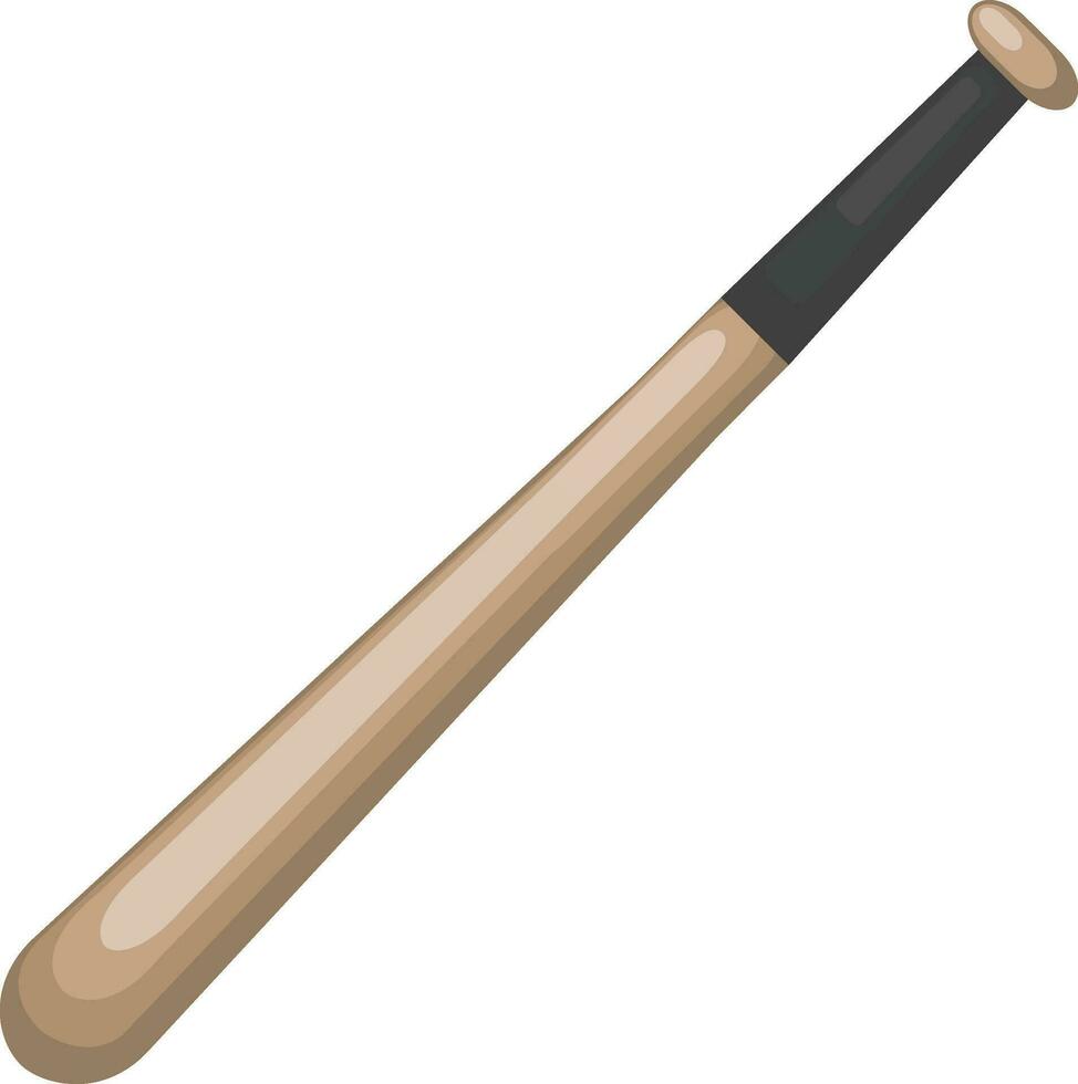 Baseball bat, illustration, vector on white background.