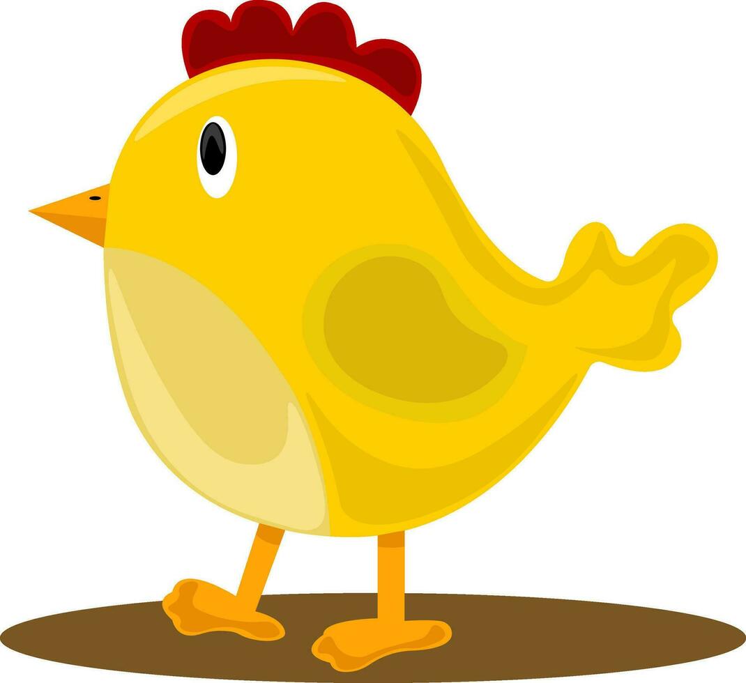 Baby yellow chicken, illustration, vector on white background.